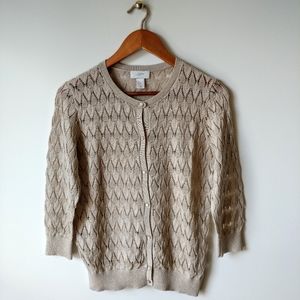LOFT Shimmery Open-Weave Cardigan